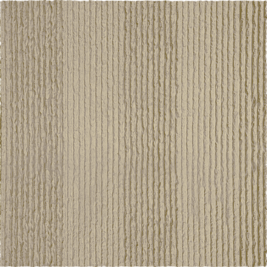 Close-up of the Oman Linear Stone Sheet - Beige by Landmark Decor, featuring a textured beige surface with vertical ridges and grooves for a natural stone finish.