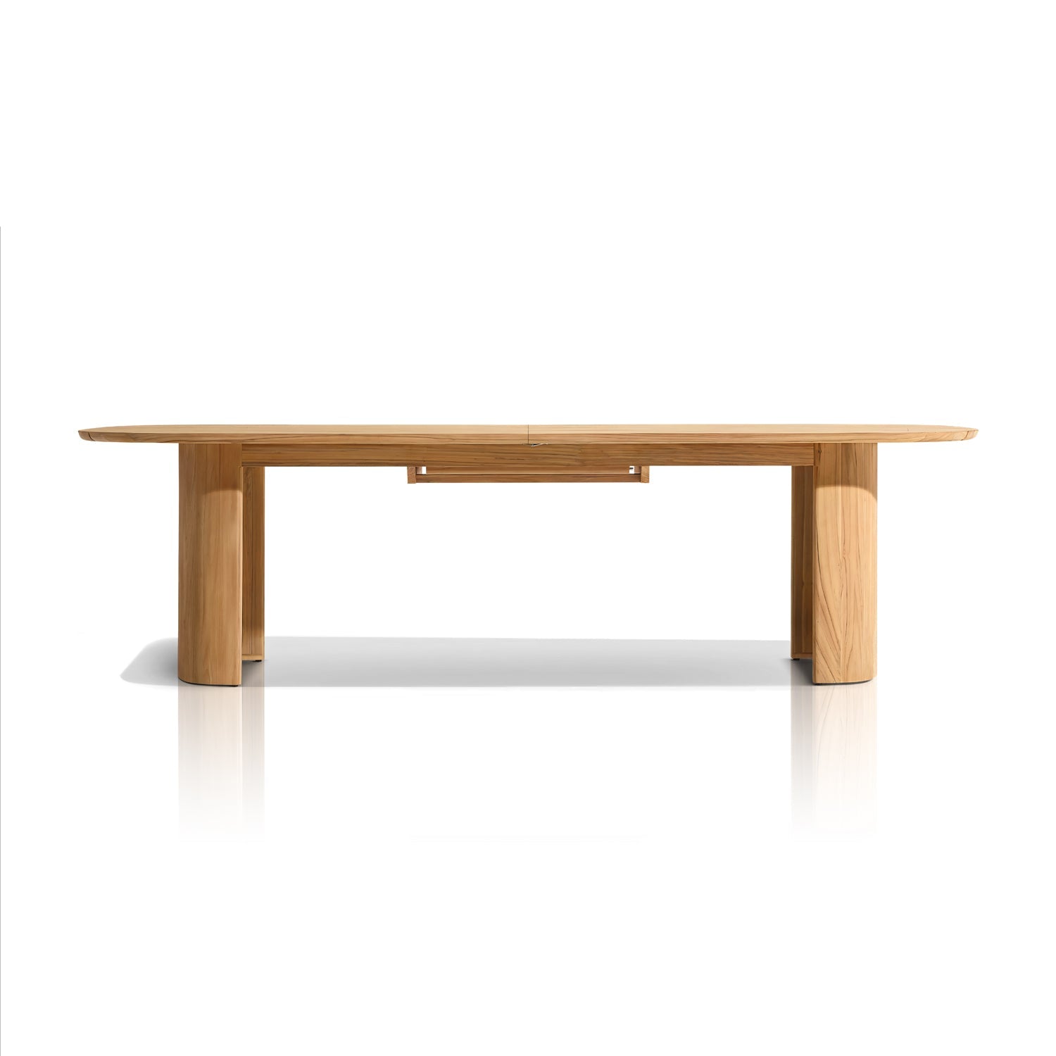 The Timber Serenity Collection by Landmark Decor offers a sleek, modern wooden dining table perfect for alfresco dining. It features a minimalist rectangular top with rounded edges and sturdy block legs in a natural wood finish, suitable for both indoor and outdoor settings.