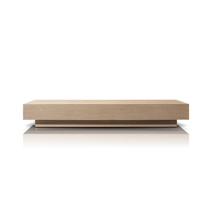 Part of the Timber Cove Collection by Landmark Decor, this minimalist light wooden rectangular coffee table features a modern, clean design with a low profile. Its perfect for enhancing outdoor sofas with all-weather frames and adds elegance to any setting.