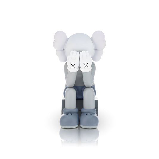 Veiled Thoughts by Landmark Decor features a gray cartoon-like figure with gloved hands and bold black X marks, making it a distinctive artistic sculpture or standout interior decor piece.