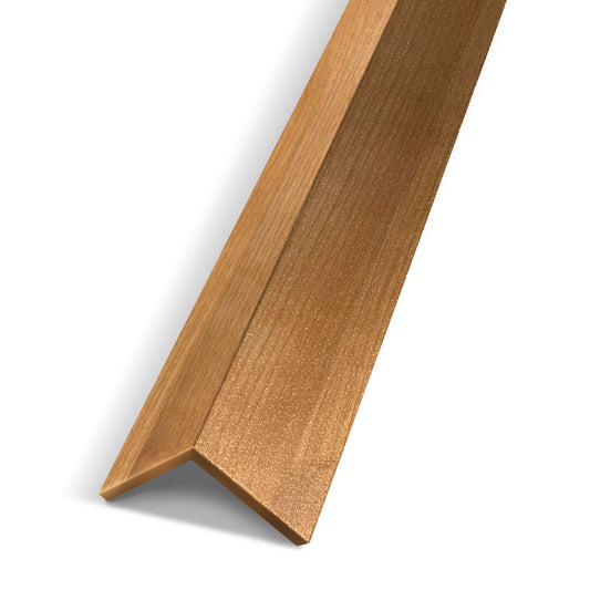 The Landmark Decor Natural Wood Interior WPC Panel Corner features a smooth brown finish, perfect for panel junctions or neat wall edges. Shown against a white background.